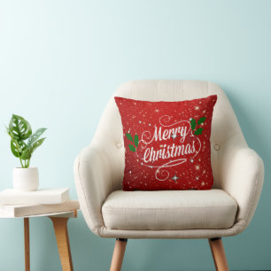 Feier Rot, Frohe Weihnachten Kissen
