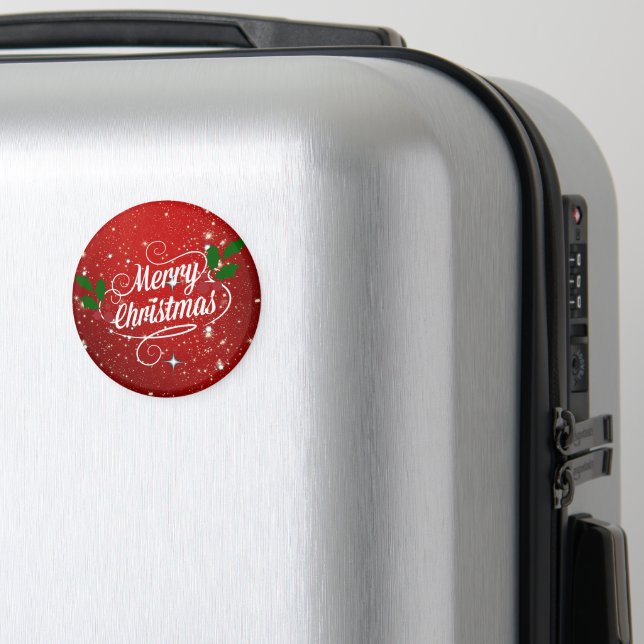 Feier Rot, Frohe Weihnachten Magnet (In Situ (Gepäck))