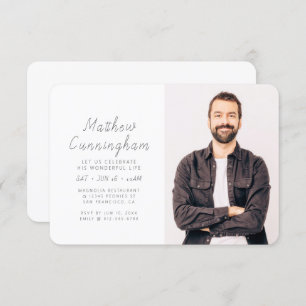 Feier seines wunderbaren Lebens Modernes Foto Einladung