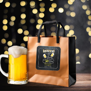 Feier und Biere bis 50 Jahre Geburtstagsparty Quadratischer Aufkleber
