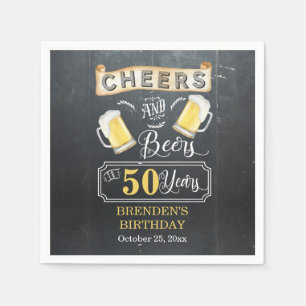 Feier und Biere bis 50 Jahre Geburtstagsparty  Serviette