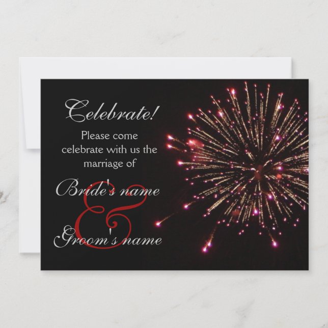 Feier-Wedding Rot Einladung (Vorderseite)