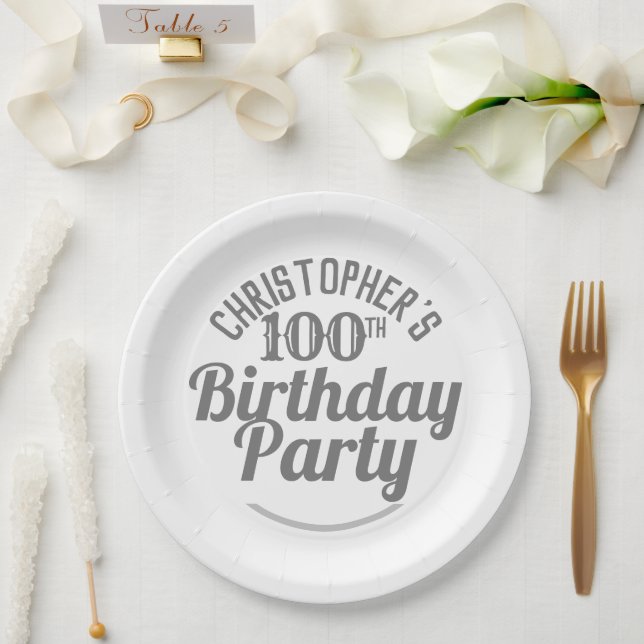 Feier zum 100. Geburtstag Pappteller (Hochzeit)