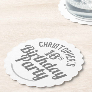 Feier zum 18. Geburtstag Papier-Coaster Untersetzer