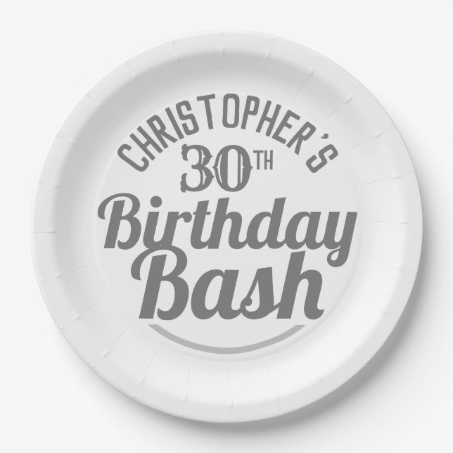 Feier zum 30. Geburtstag Pappteller (Vorderseite)