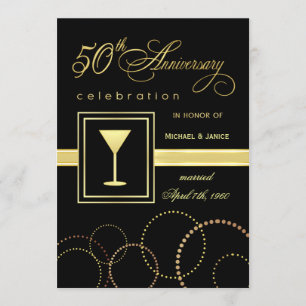 Feier zum 50. Hochzeitstag - Modern Einladung