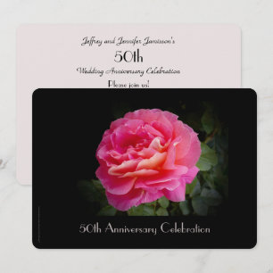 Feier zum 50. Jahrestag Einladung Rosa Rose