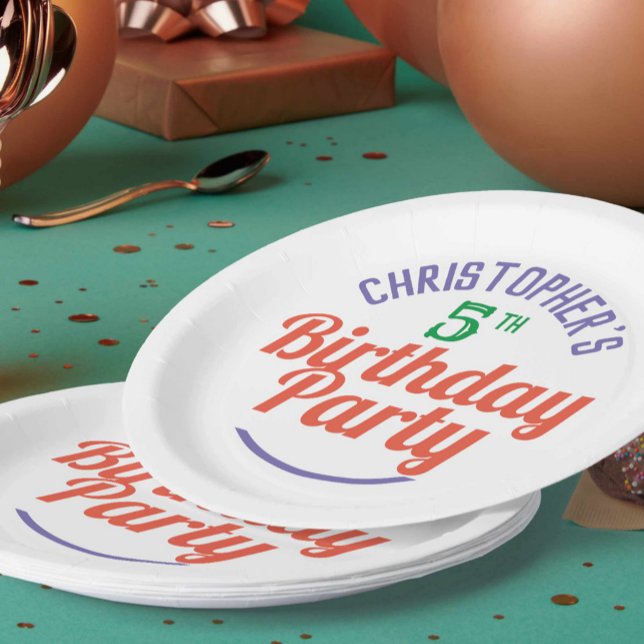 Feier zum 5. Geburtstag Pappteller (Von Creator hochgeladen)