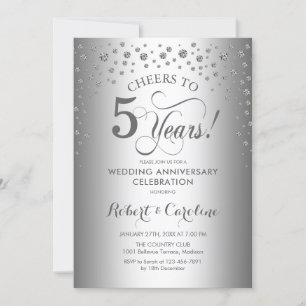 Feier zum 5. Jahrestag - Silber Einladung
