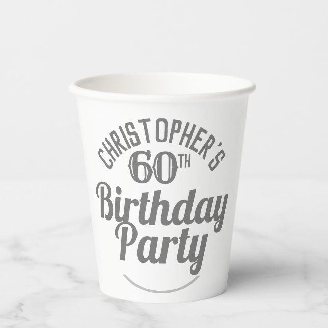Feier zum 60. Geburtstag Papiertassen Pappbecher (Vorderseite)