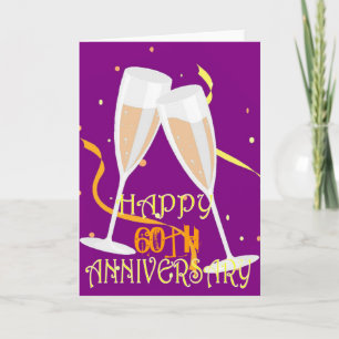 Feier zum 60. Hochzeitstag mit Champagner Karte
