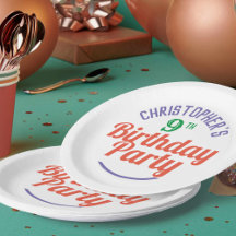 Feier zum 9. Geburtstag Pappteller