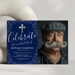 Feier zum blauen Silbermedchen des Lebens Einladung