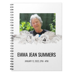 Feier zum Foto des Life Memorial Guest Book Notizblock