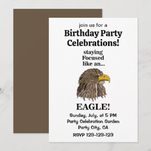 Feier zum Geburtstag mit Golden Eagle Kopf Einladung