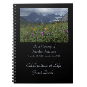 Feier zum Glacier des Life Guest Book Wildblumen Notizblock