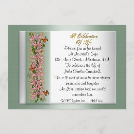 Feier zum Leben Einladende Lilien Einladung