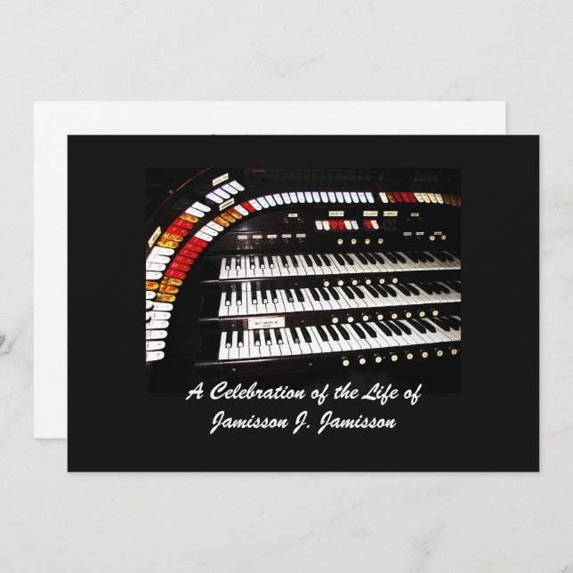 Feier zum Leben Einladung Antike Orgel (Vorne/Hinten)