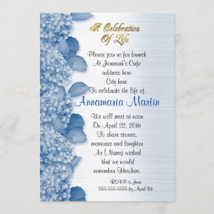 Feier zum Leben Einladung Hydrangea