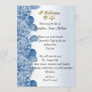 Feier zum Leben Einladung Hydrangea blau