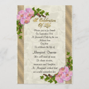 Feier zum Leben Einladung Orchideen