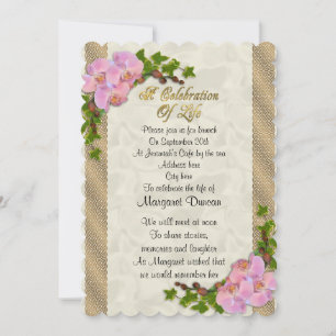 Feier zum Leben Einladung Orchideen