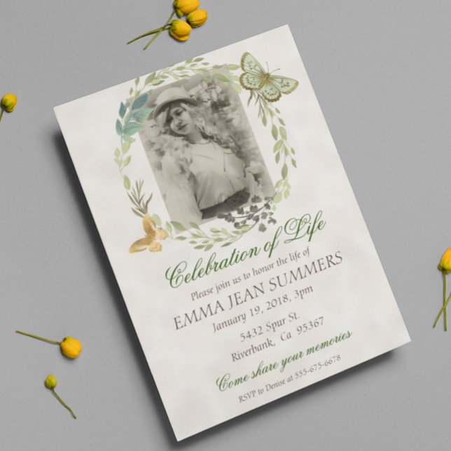 Feier zum Leben Schmetterlingsschaum Einladung (Von Creator hochgeladen)