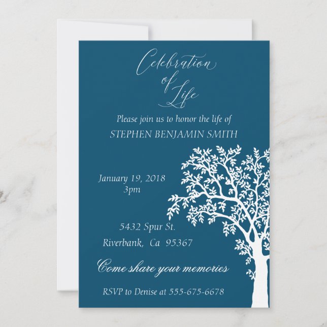 Feier zum Lebensdenkmal der Marine Tree Inv. Einladung (Vorderseite)