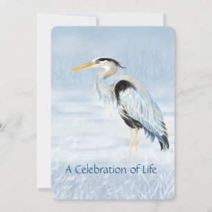Feier zum Lebensdienst Große Blaue Heron-Vogel Einladung