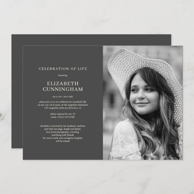 Feier zum Life Simple Modern Elegantes Foto Einladung (Vorne/Hinten)