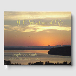 Feier zum Orangen Sonnenuntergang Gästebuch