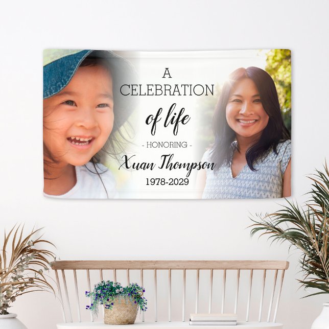 Feier zum Personalisierten Gedenkfest Banner (Celebration Of Life Personalized Memorial Photo Banner
)