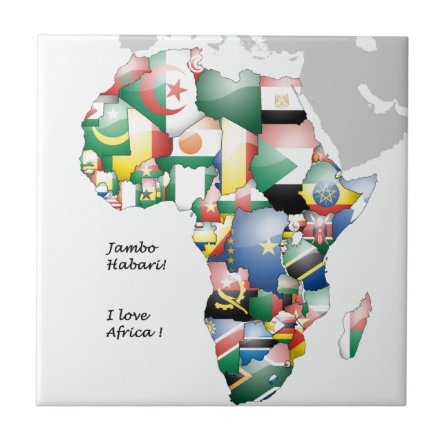 Feier zum Thema "Afrika in Flags Design" Fliese (Vorderseite)