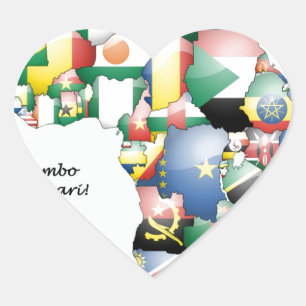 Feier zum Thema "Afrika in Flags Design" Herz-Aufkleber