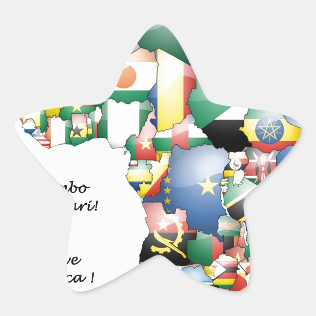 Feier zum Thema "Afrika in Flags Design" Stern-Aufkleber (Vorderseite)