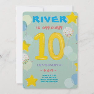 Feier zum zweistelligen Alter Einladung