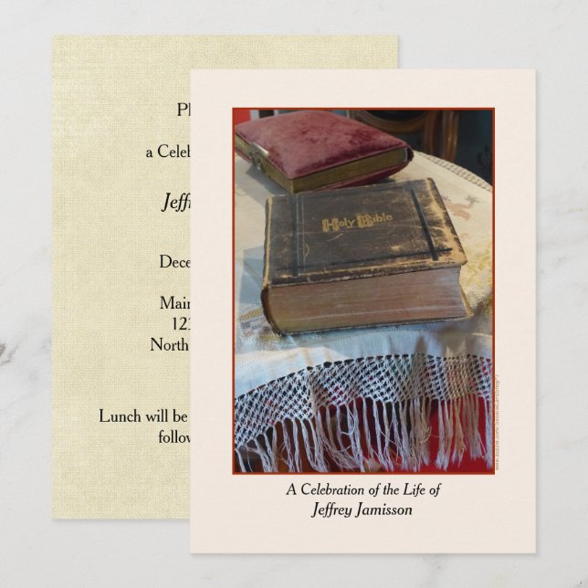 Feier zur Einladung zum Leben, Vintage Bibel (Vorne/Hinten)