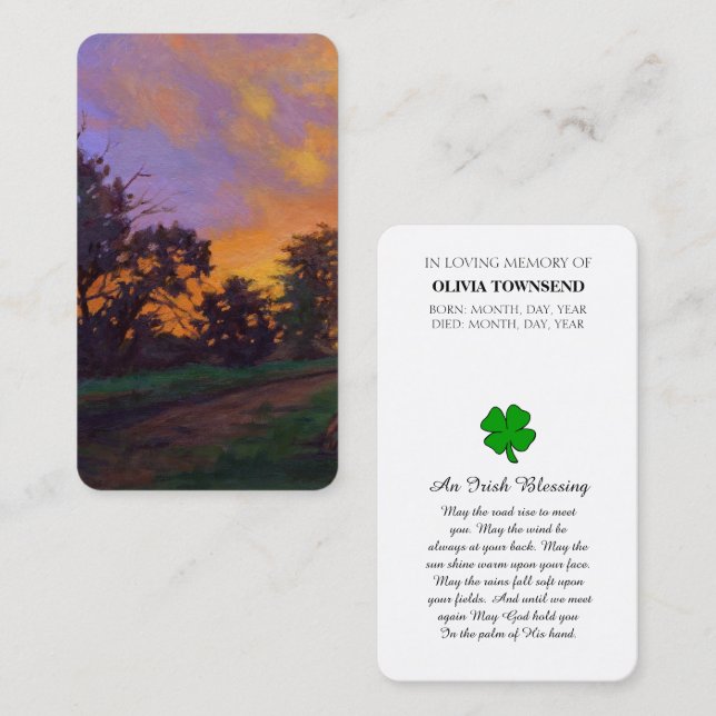 Feier zur Erinnerungskarte des Lebensbildes Visitenkarte (Vorne/Hinten)