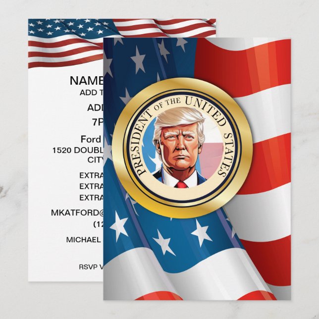 Feier zur Präsidentschaftswahl Einladung (Vorne/Hinten)