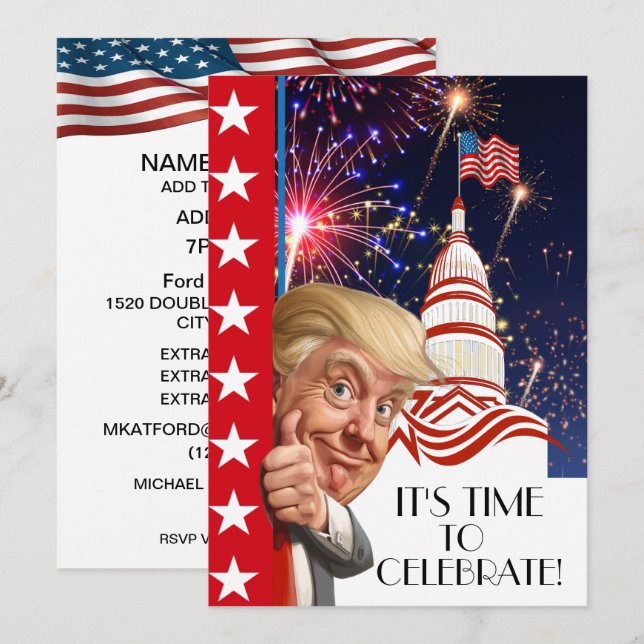 Feier zur Präsidentschaftswahl Einladung (Vorne/Hinten)