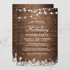 Feierabend Rustikale Holzsaitenlichter Schneeflock Einladung