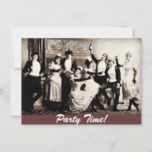 Feierabend Vintage-Frauen feiern Einladungen