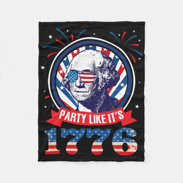 Feiere als wäre 1776 4. Juli George Washingto Fleecedecke (Vorderseite)