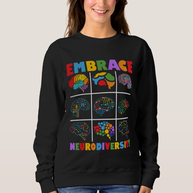 Feiere das Spektrum Umarme Neurodiversität Autismu Sweatshirt (Vorderseite)