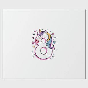 Feiere glückliche 8 Jahre alte Geburtstagsfeier fü Geschenkpapier