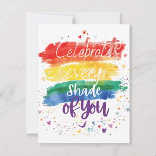 Feiere jeden Farbton deines Designs Regenbogen-Zit Einladung