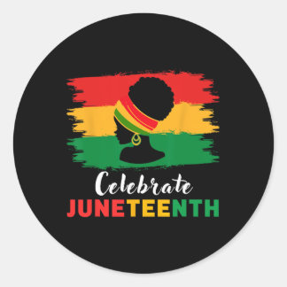 Feiere Juneteenth Schwarze Frauen Unordentlicher K Runder Aufkleber