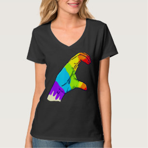 Feiere Pride mit Liebe Lgbt Pride Regenbogen Halb T-Shirt