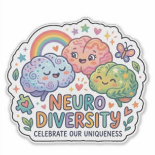 Feiere unsere Einzigartigkeit Neurodivergenter Auf Aufkleber