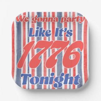 Feiere wie 1776 heute Nacht Pappteller